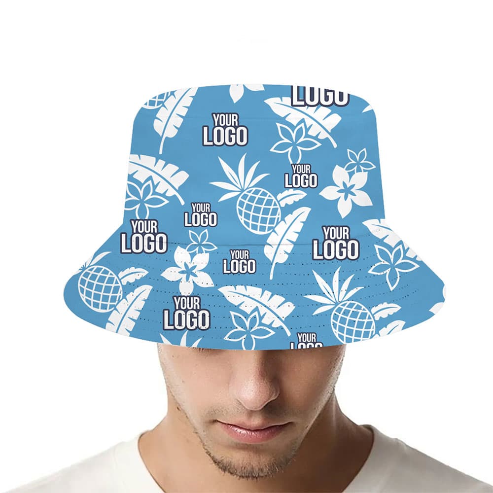 Tropical Pattern Custom Logo Bucket Hat
