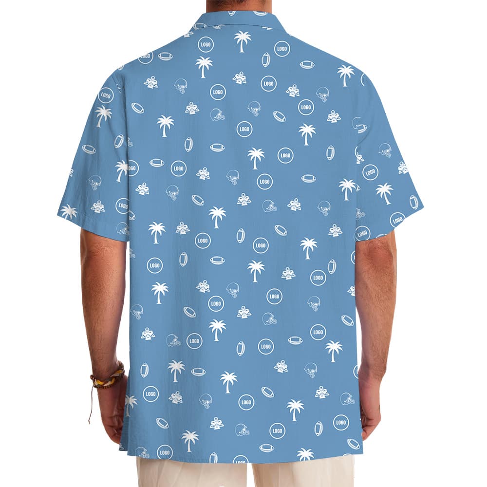 Blue Baseball Hawaiian Shirt With Custom Logo