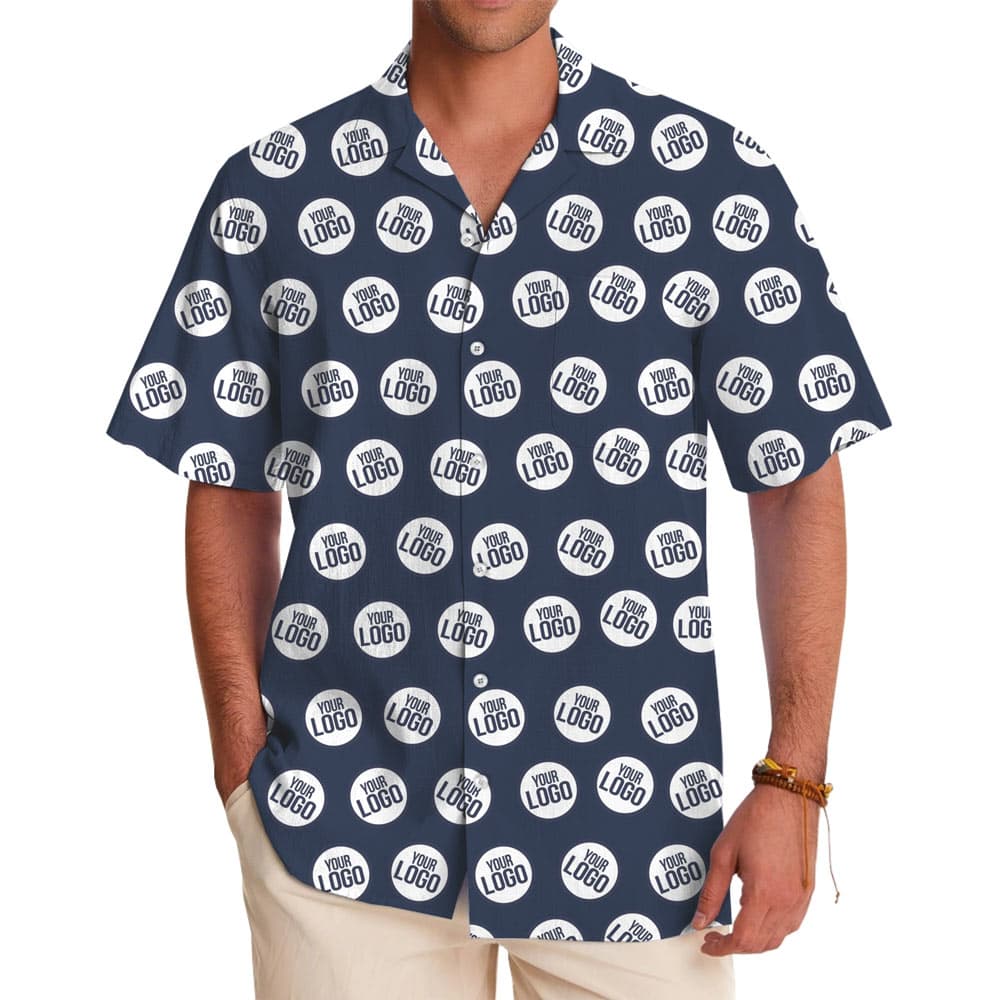Custom Company Logo Hawaiian Shirt With Live Preview