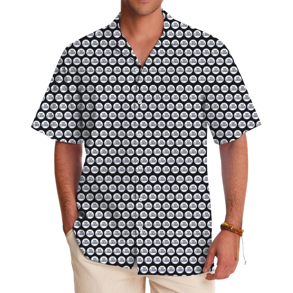 Custom Hawaiian Shirt with Small Tight Logo and Preview