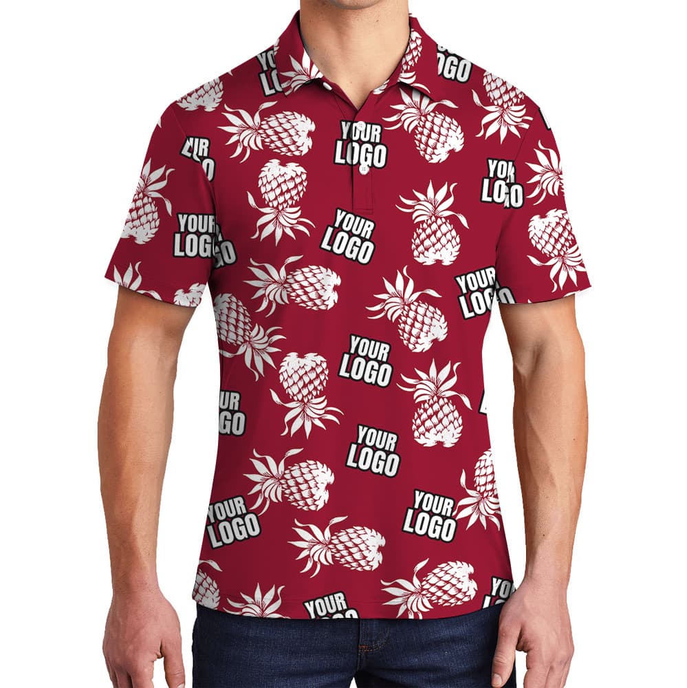 Custom Logo Red Pineapple Polo Shirt