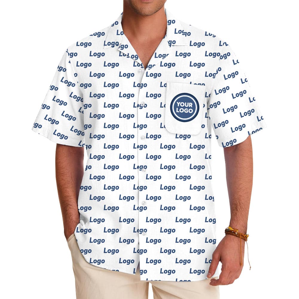 Customized Logo Hawaiian Shirt With Chest Pocket