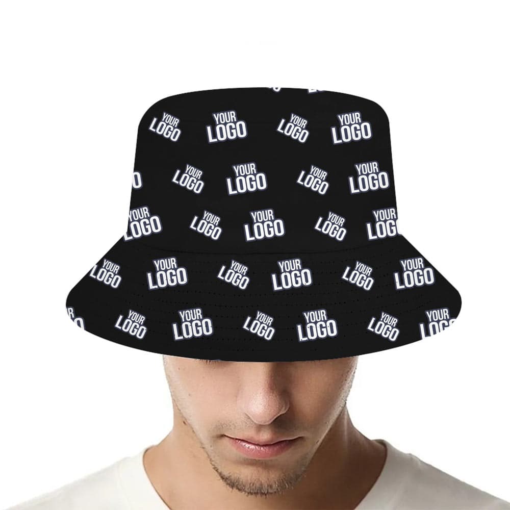 Customized Logo Matching Bucket Hat With Preview Black