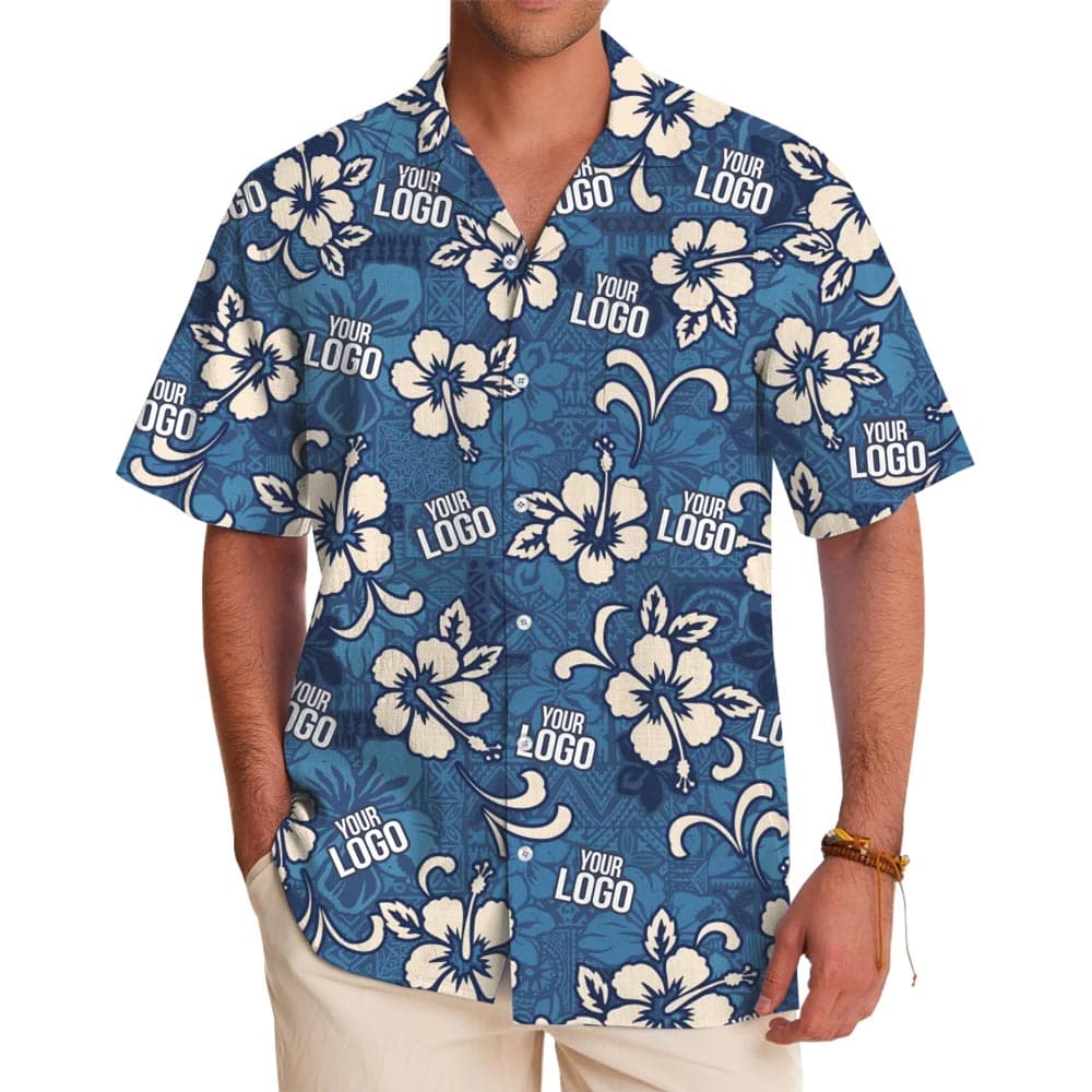 Floral Hawaiian Shirt With Logo And Preview
