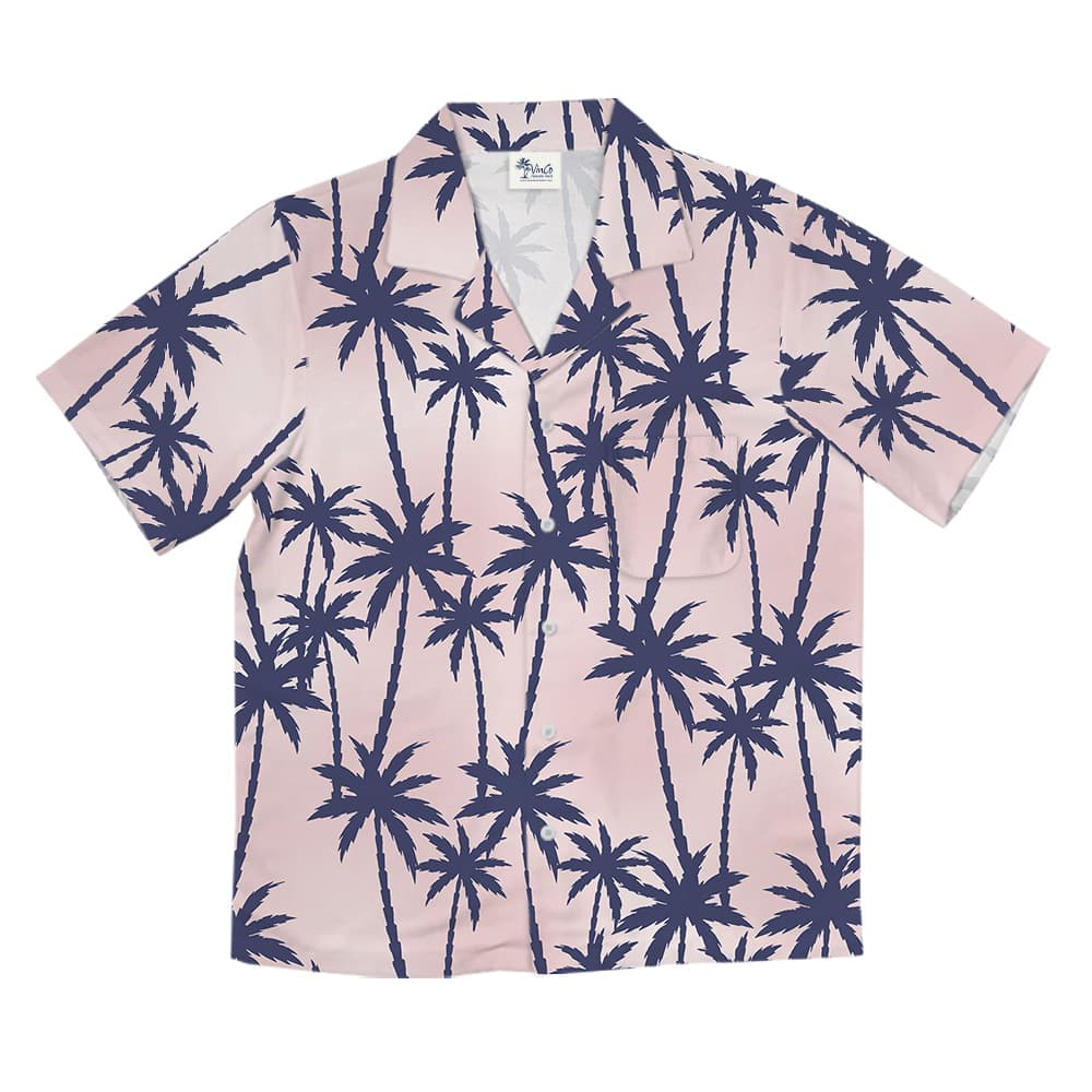 Island Palm Seamless Pattern Pink Hawaiian Shirt