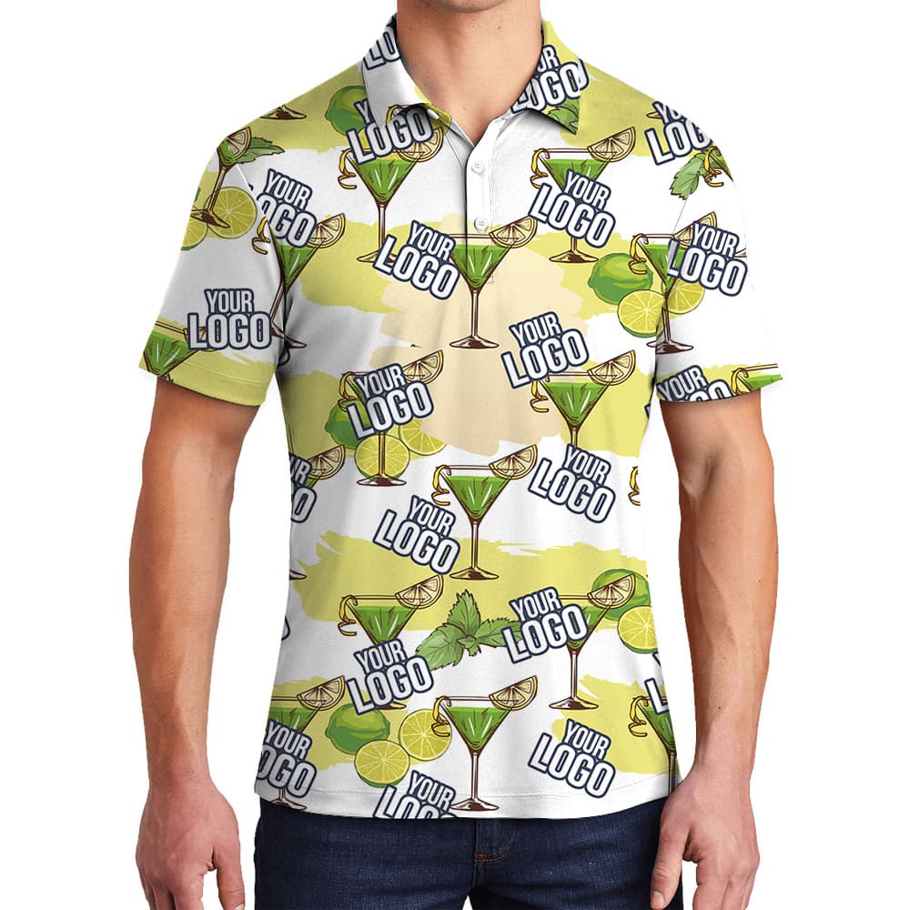 Lime And Mint Drink Custom Logo Polo Shirt
