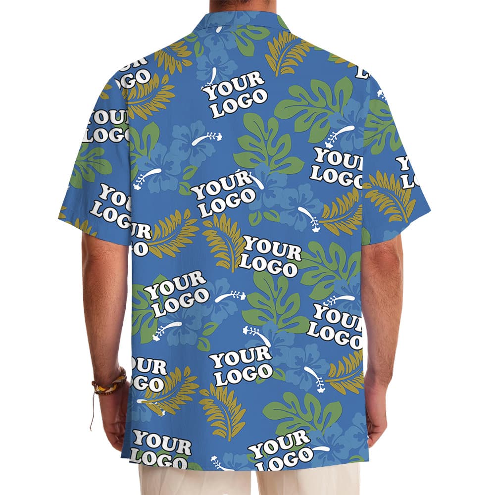 Tropical Jungle Theme Pattern Custom Logo Hawaiian Shirt (1)