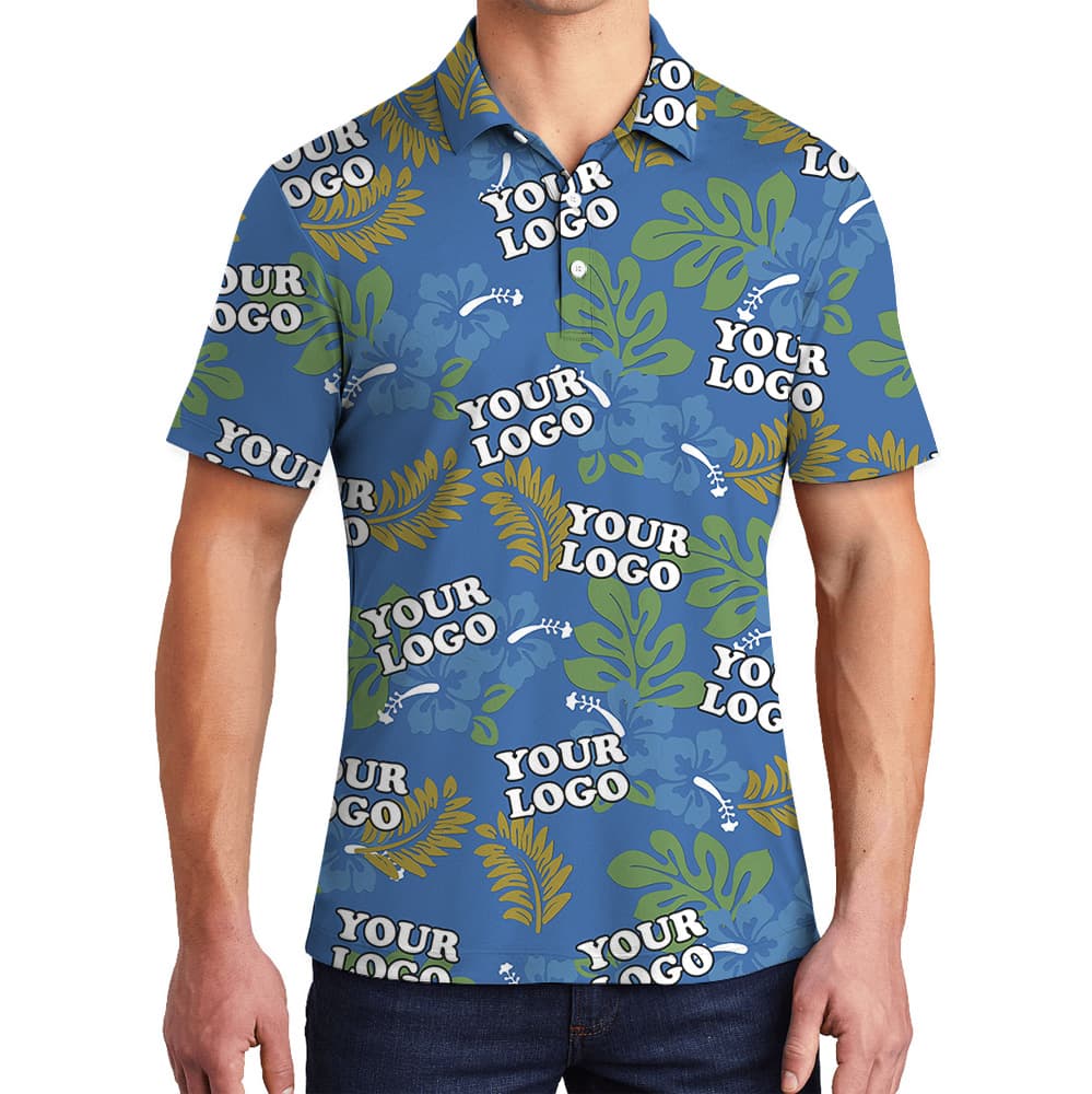 Tropical Jungle Theme Pattern Custom Logo Polo Shirt
