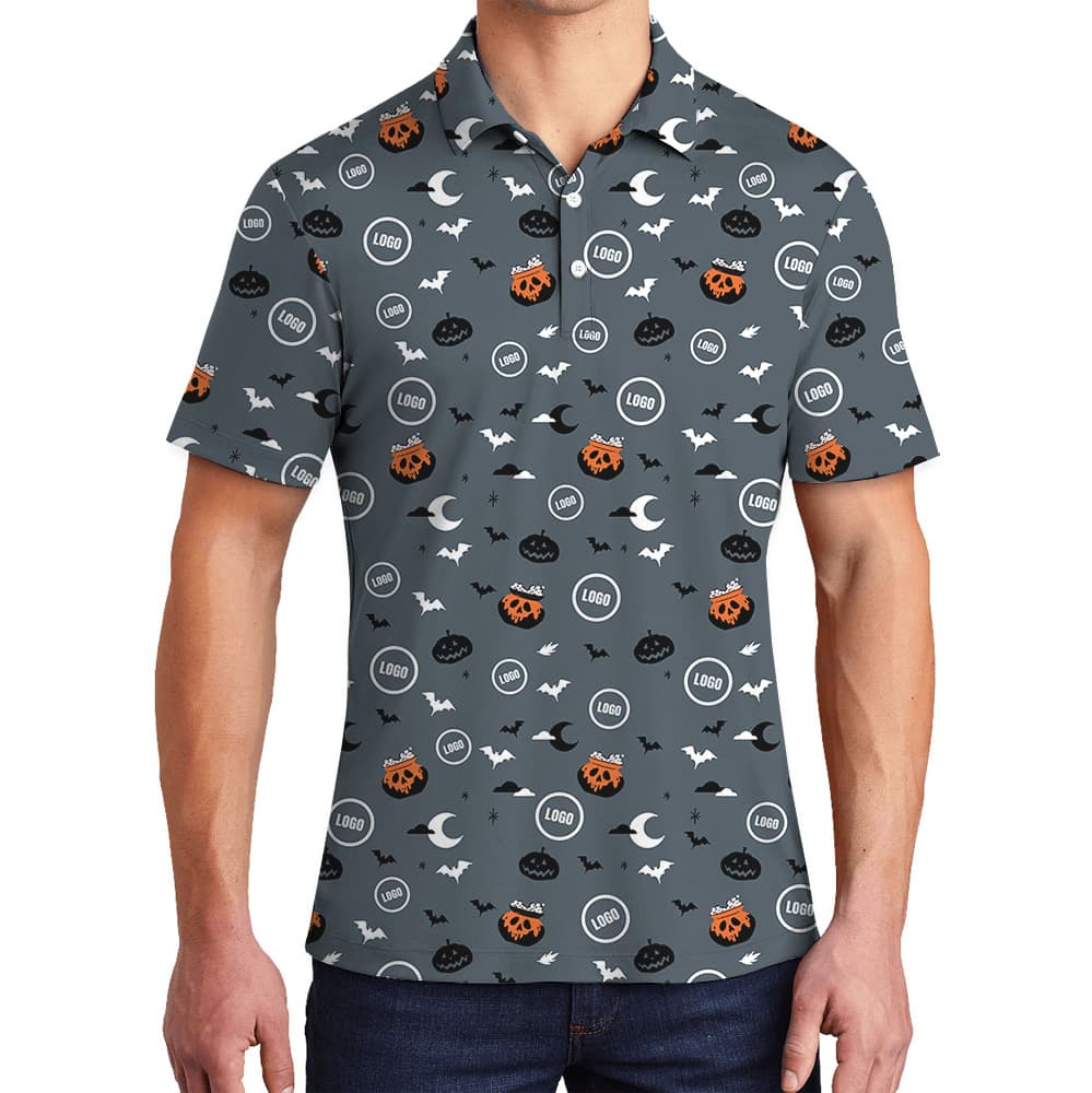 Cool Halloween Night Custom Logo Polo Shirt
