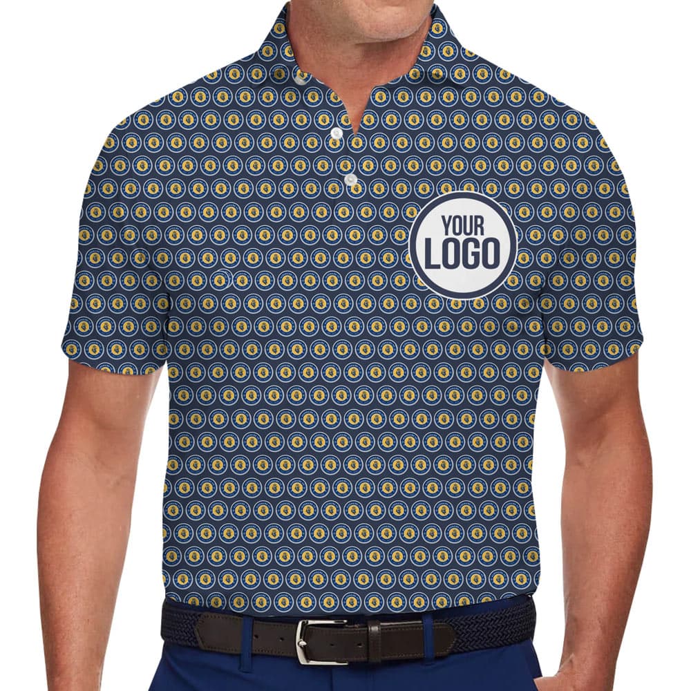 Custom Golf Polo Shirt With Multiple Logos