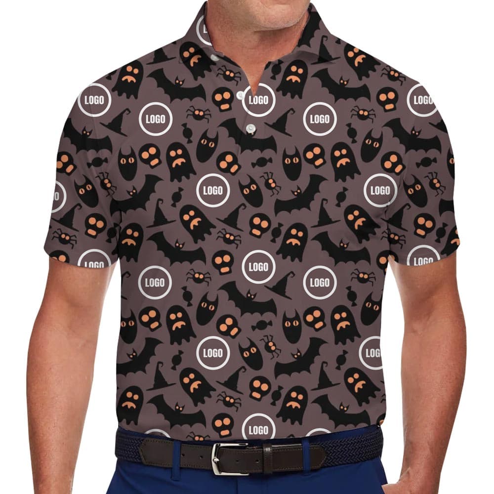 Custom Logo Halloween Black Polo Shirt
