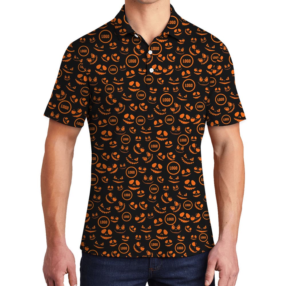 Custom Logo Halloween Faces Polo Shirt