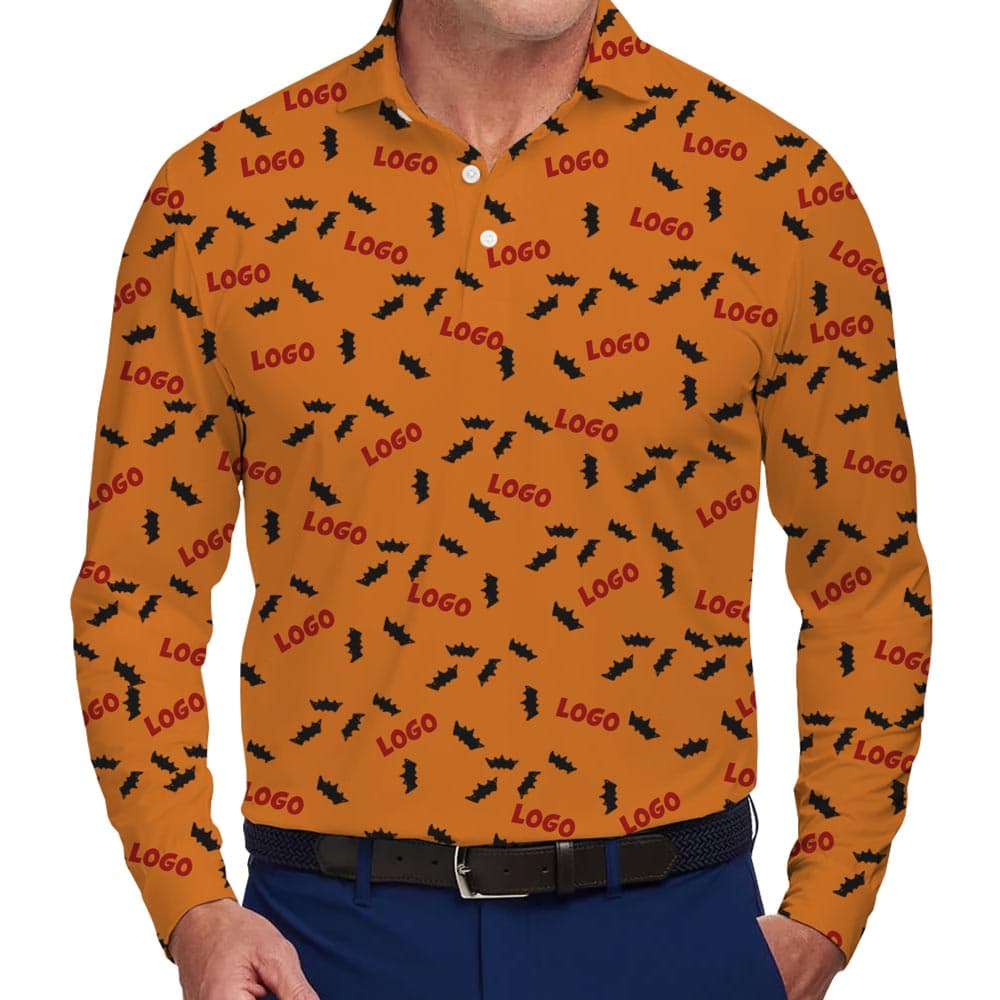 Custom Logo Halloween Long Sleeves Polo Shirt