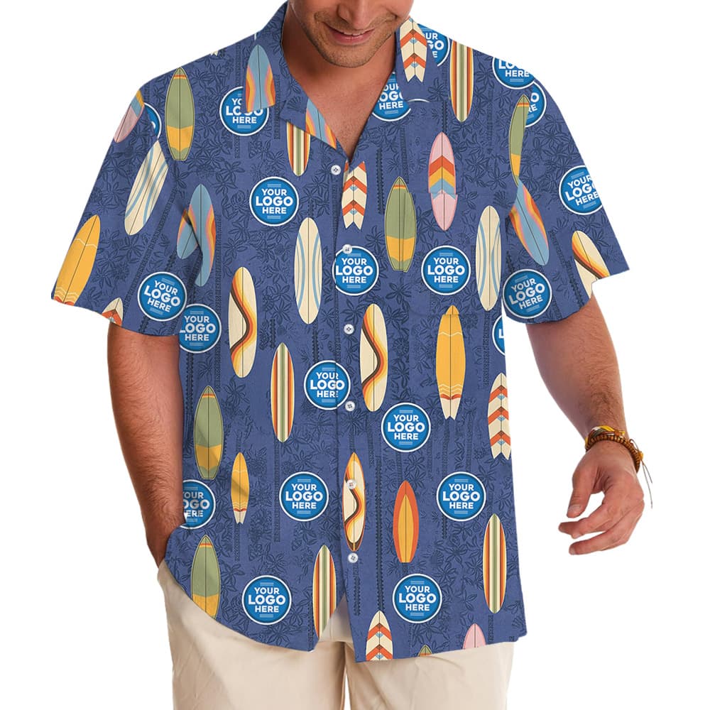 Custom Logo Ocean Breeze Surf Hawaiian Shirt