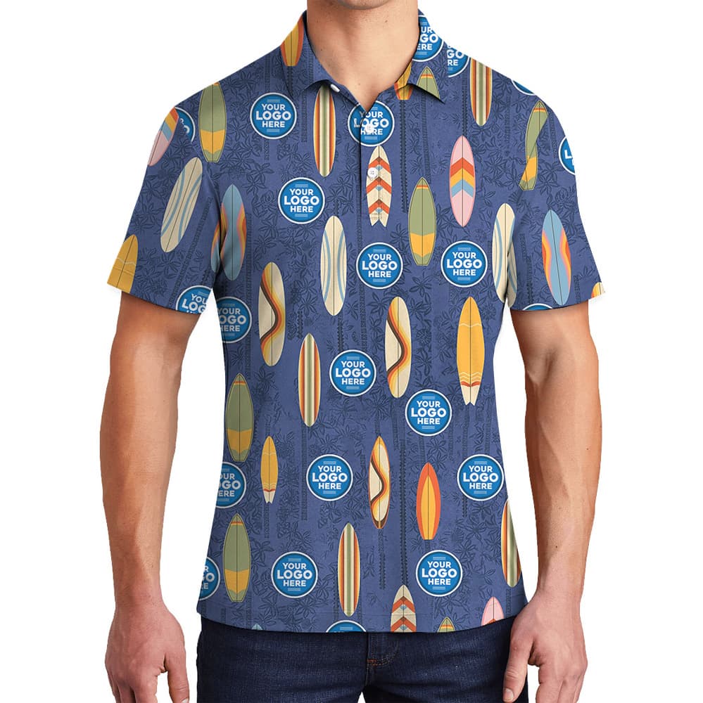Custom Logo Ocean Breeze Surf Polo Shirt