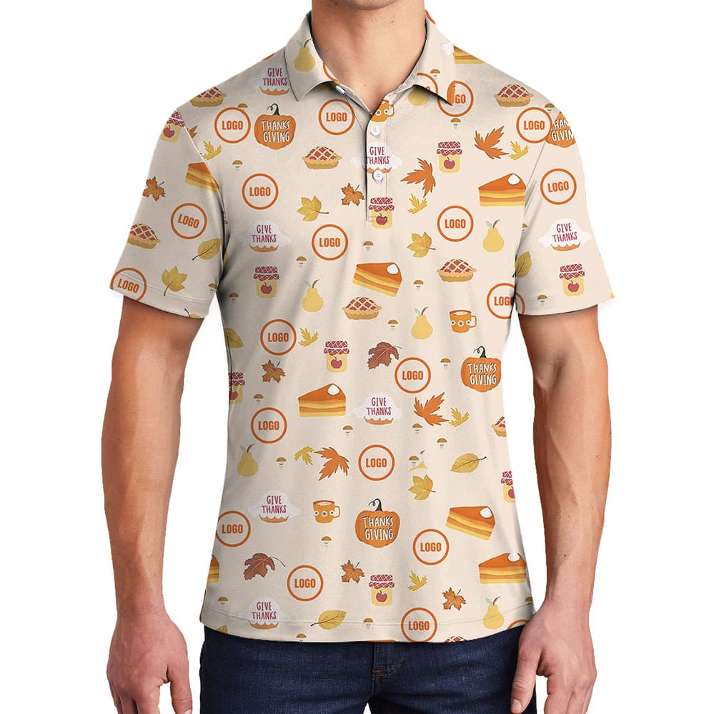 Custom Logo Thanksgiving Print Polo Shirt