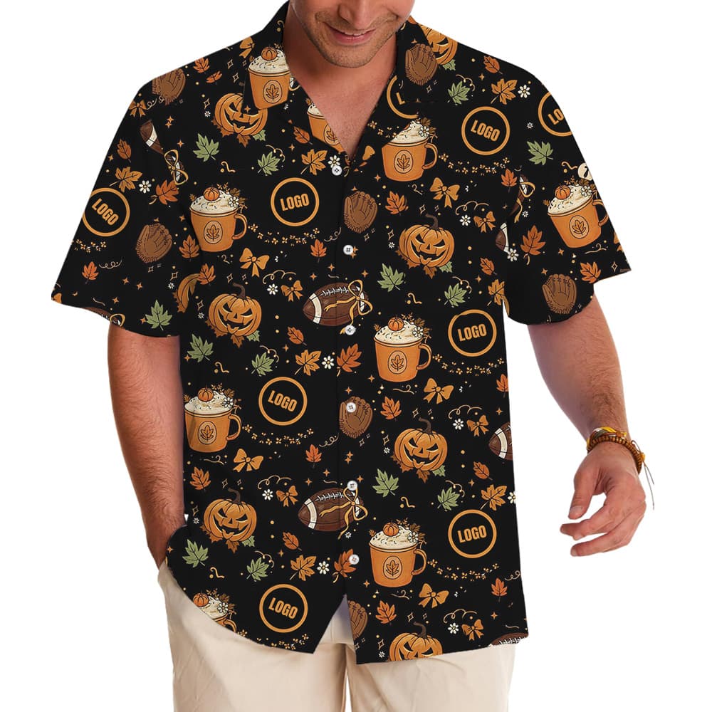 Football Halloween Custom Logo Hawaiian Shirt