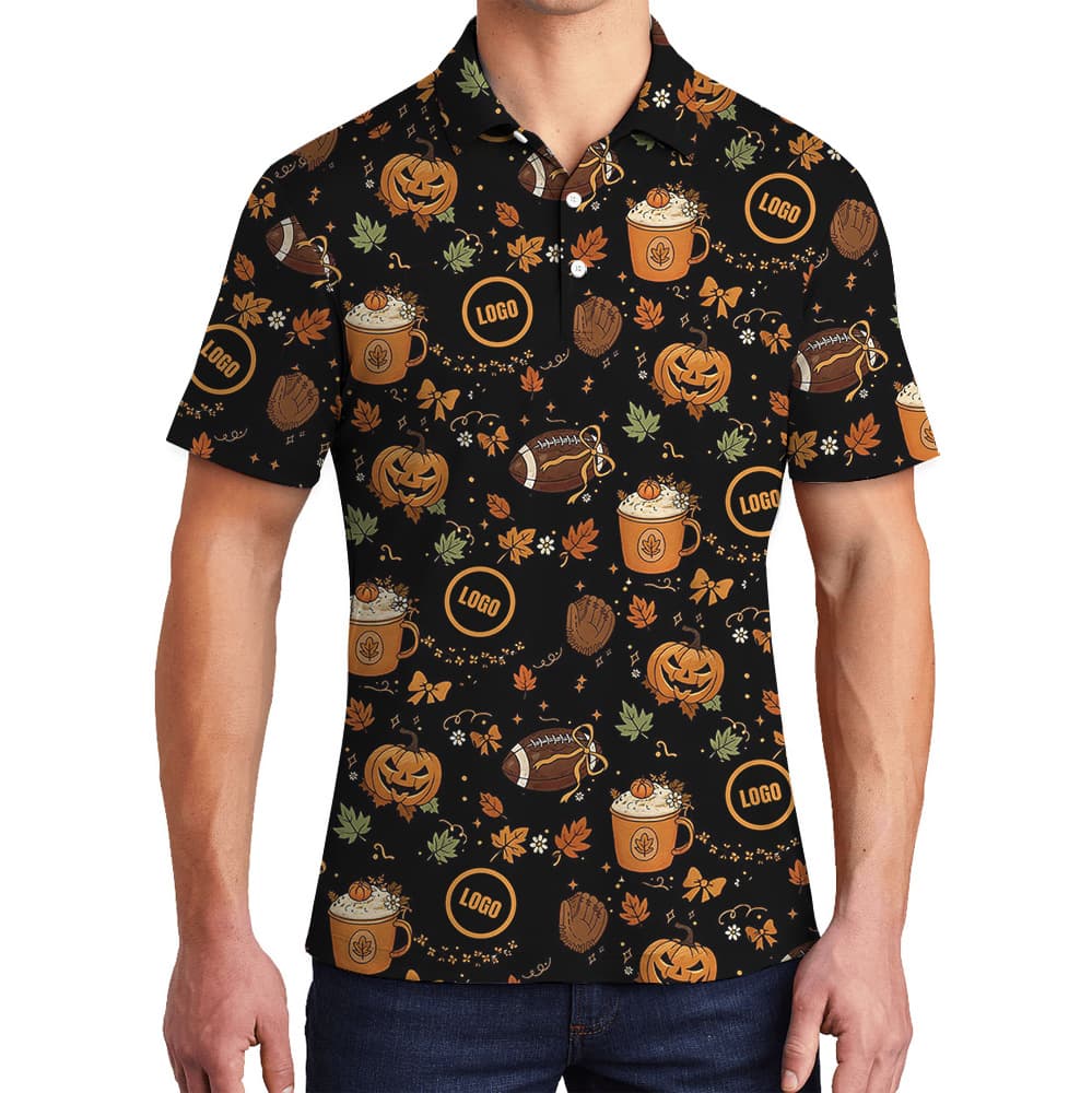 Football Halloween Polo Shirt With Custom Logo