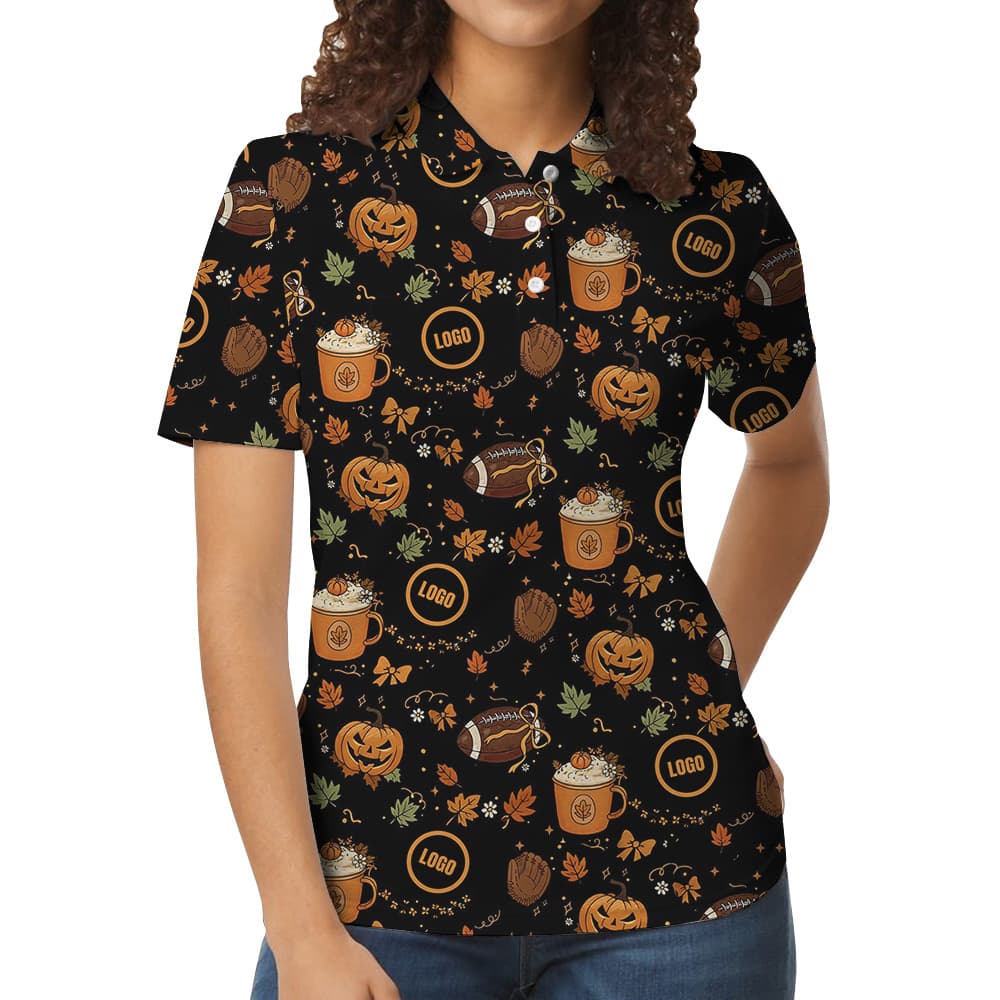 Football Halloween Polo Shirt With Custom Logo
