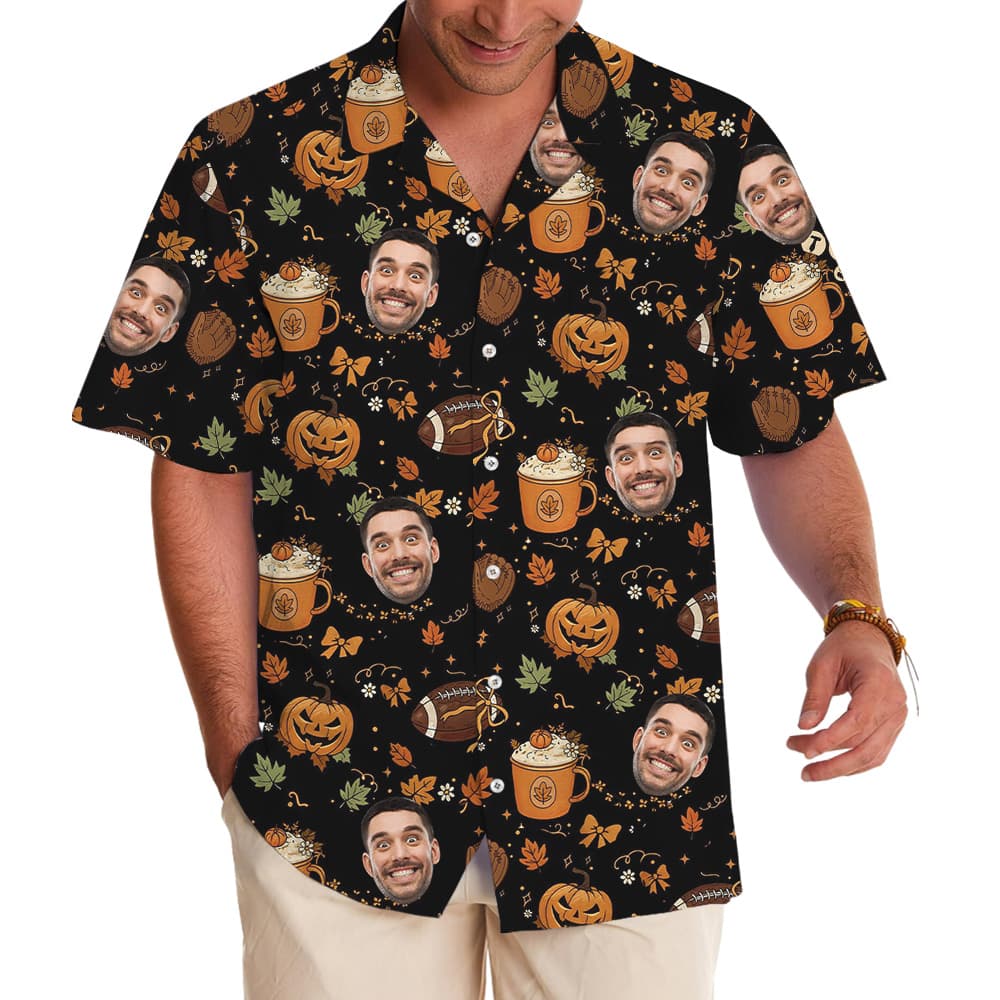 Halloween Custom Face Football Hawaiian Shirt