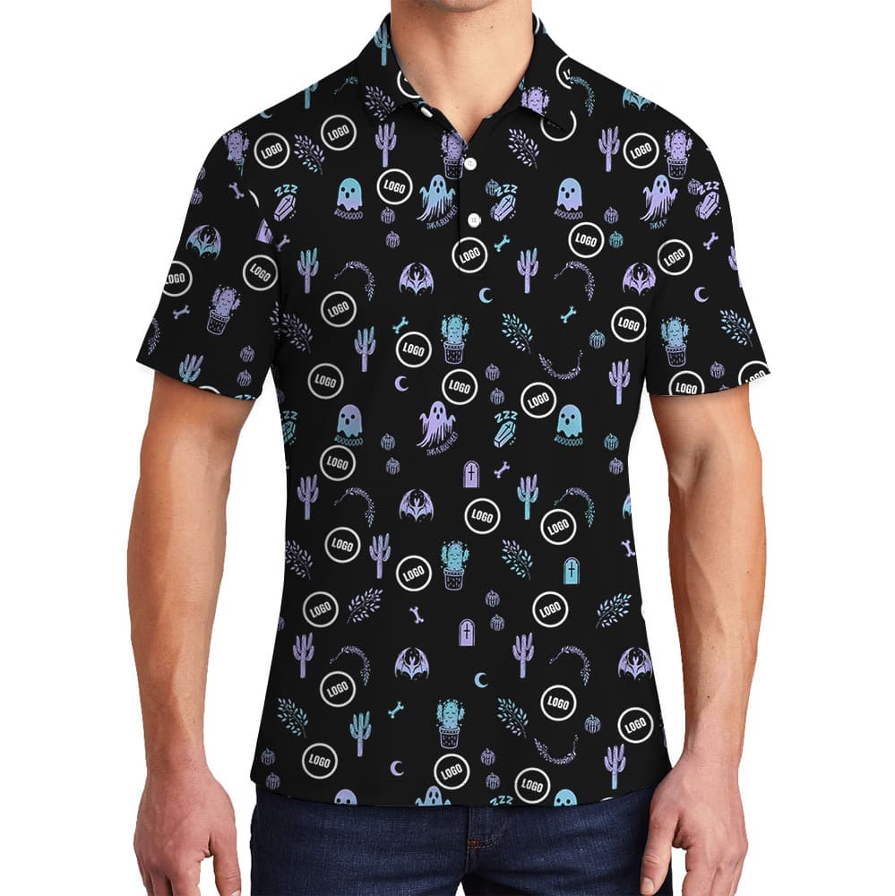 Halloween Spooky Vibes Custom Logo Polo Shirt