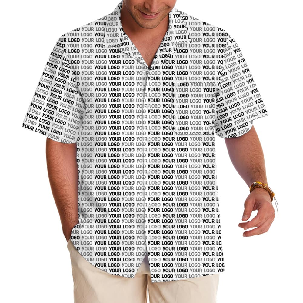 Hawaiian Shirt Monochrome Full Custom Logo