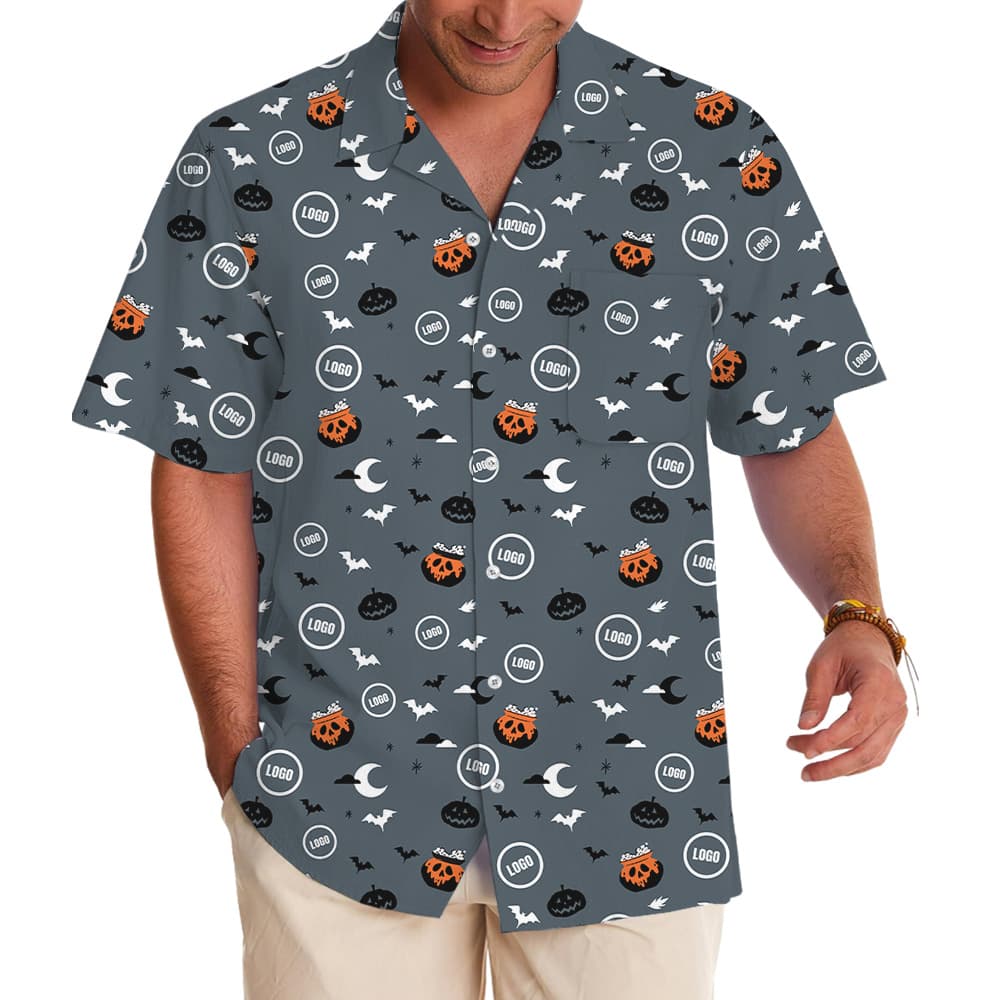 Spooky Custom Logo Halloween Night Hawaiian Shirt