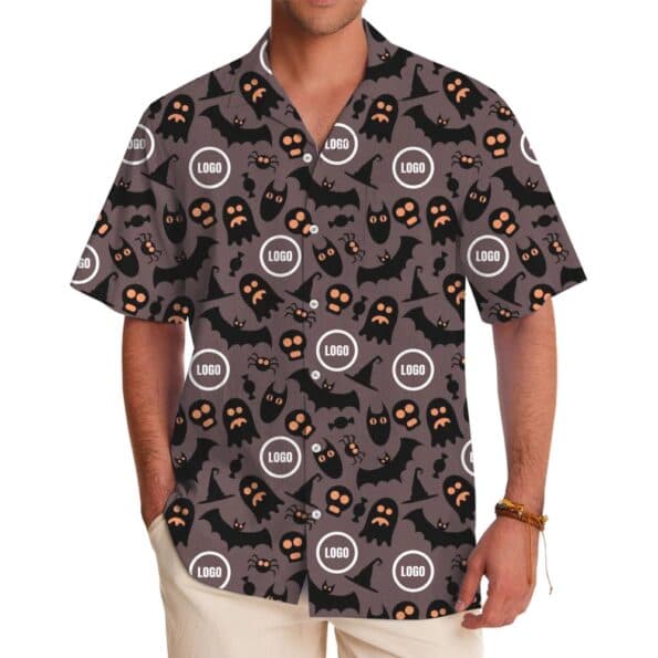 Spooky Custom Logo Hawaiian Shirt