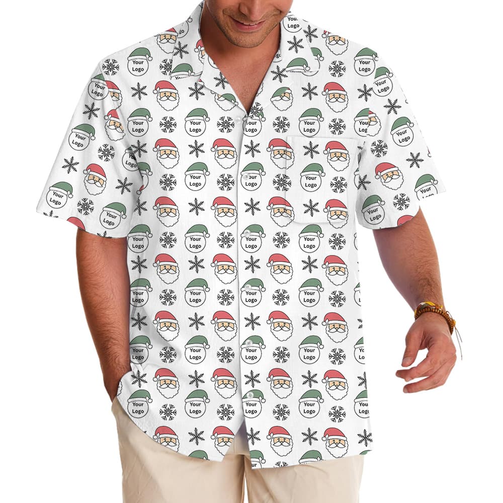 Winter Christmas Seamless Custom Logo Hawaiian Shirt