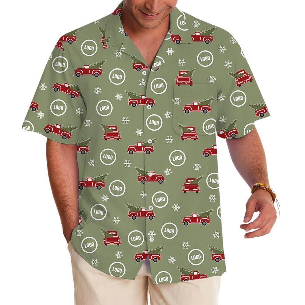 Christmas Truck Custom Logo Hawaiian Shirt2