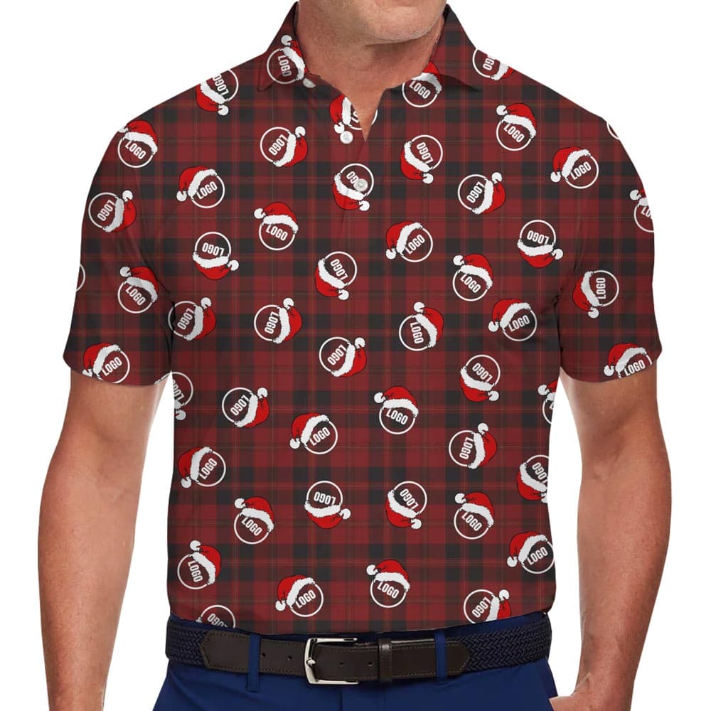 Custom-Company-Logo-Christmas-Flannel-Polo-Shirt-2