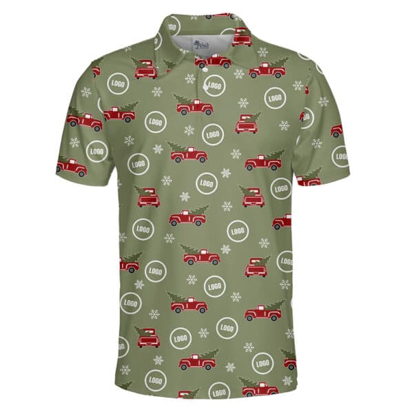 Custom Company Logo Christmas Truck Polo Shirt