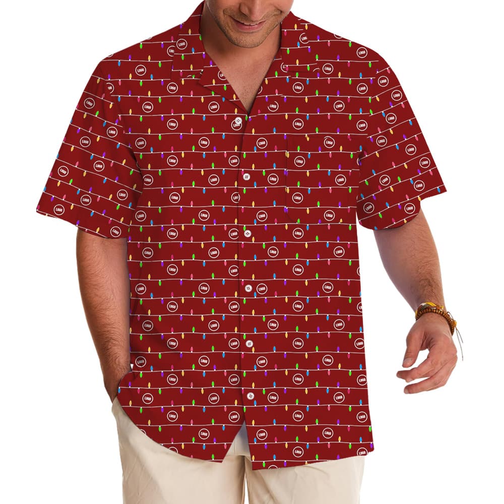 Custom Company Logo Colorful Christmas Hawaiian Shirt2