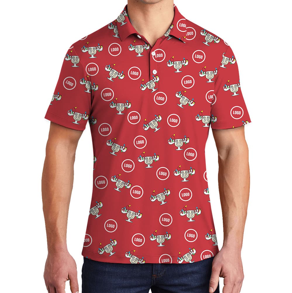 Custom Logo Christmas Moose Mug Polo Shirt1