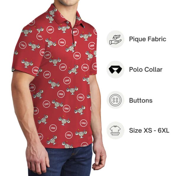 Custom Logo Christmas Moose Mug Polo Shirt