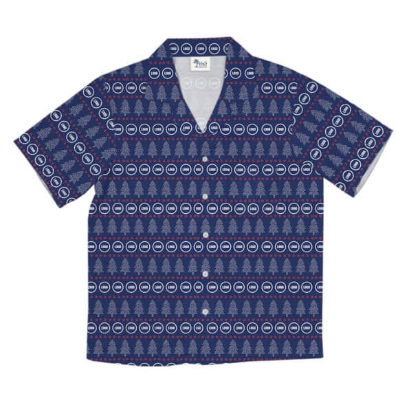 Custom Logo Christmas Tree Hawaiian Shirt