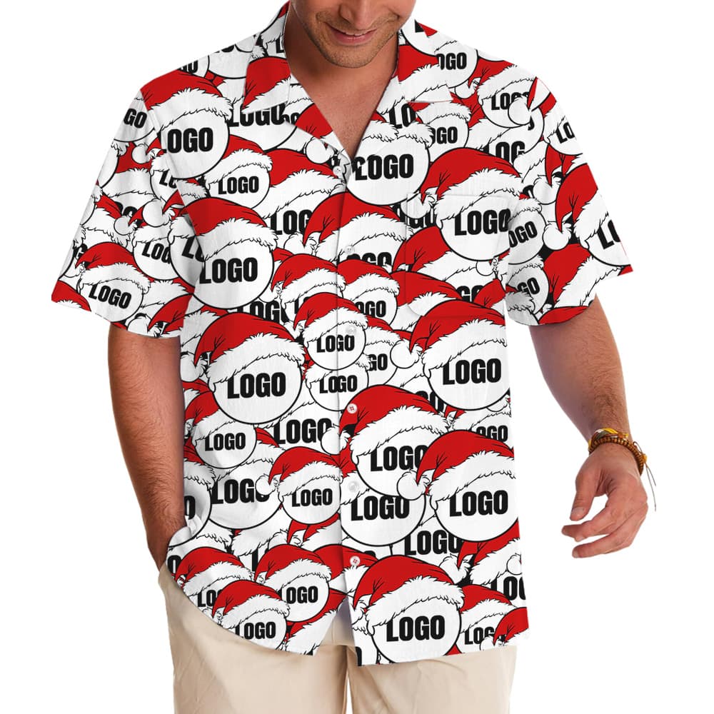 Custom Multiple Logos Christmas Hawaiian Shirt