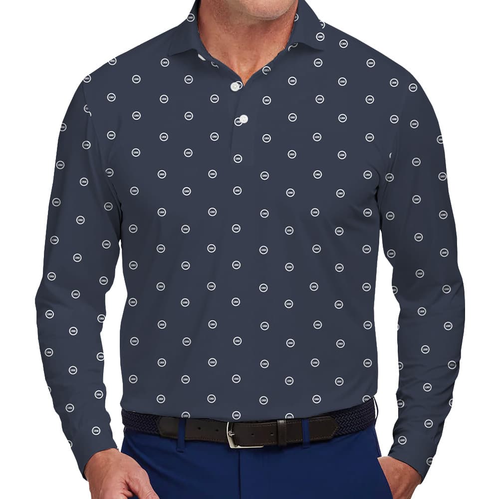 Custom Multiple Small Logo Long Sleeves Polo Shirt1