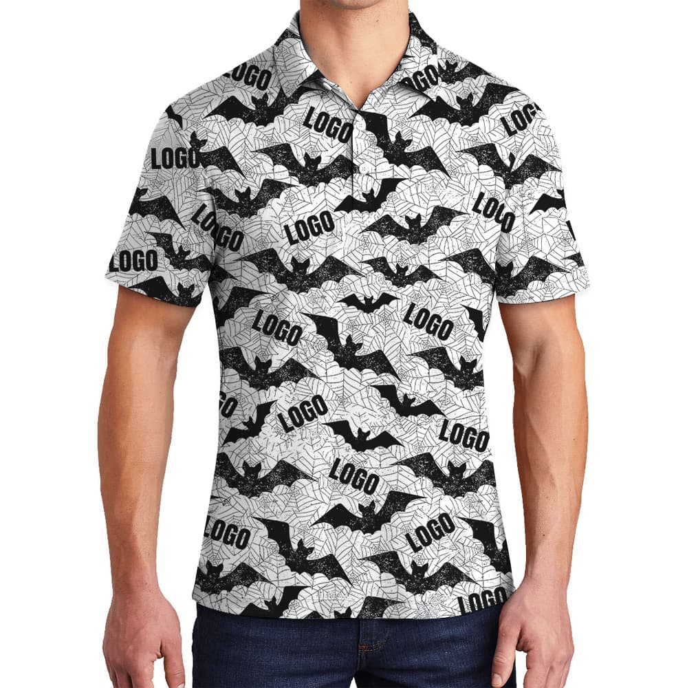 Flying Bat Swarm Custom Logo Polo Shirt