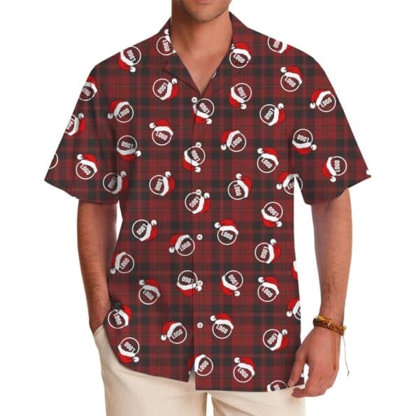 Live Preview Custom Logo Christmas Flannel Hawaiian Shirt