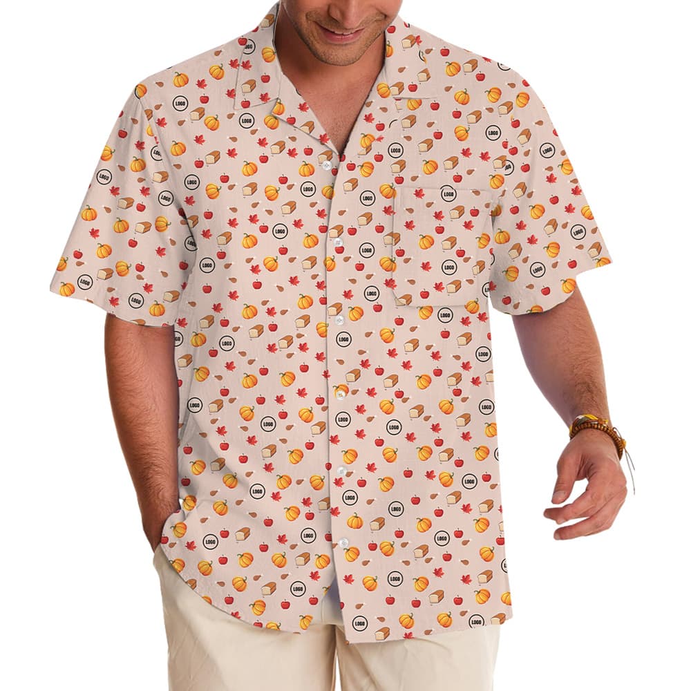 Thanksgiving Leaf Custom Logo Meal Hawaiian Shirt