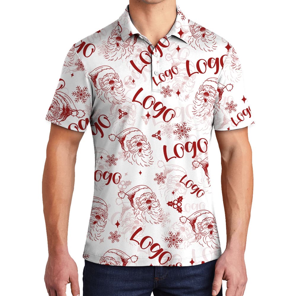 Vintage Jolly Santa Christmas Polo Shirt