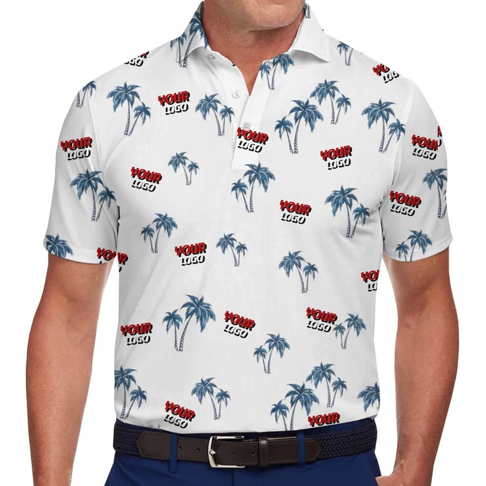 Custom Company Logo Tropical Polo Shirt1
