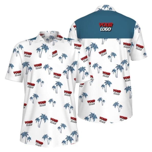 Custom Company Logo Tropical Polo Shirt