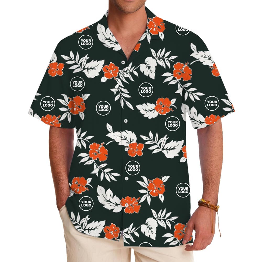 Custom Logo And Flower Color Hawaiian Shirts