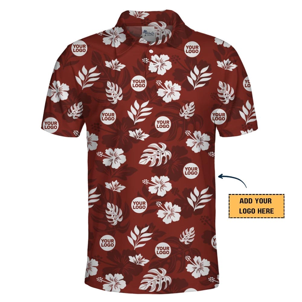 Custom Logo Floral Collared Polo Shirt For Men And Women