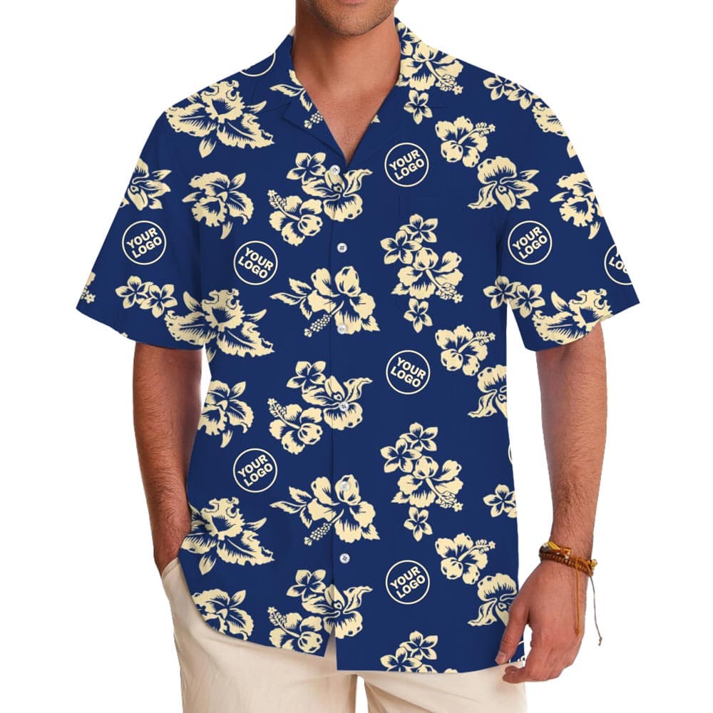 Custom Logo Or Photo Hawaiian Shirts With Floral Print1