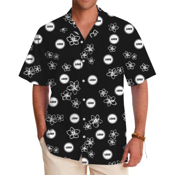 Custom Logo Vintage Hibiscus Aloha Shirt