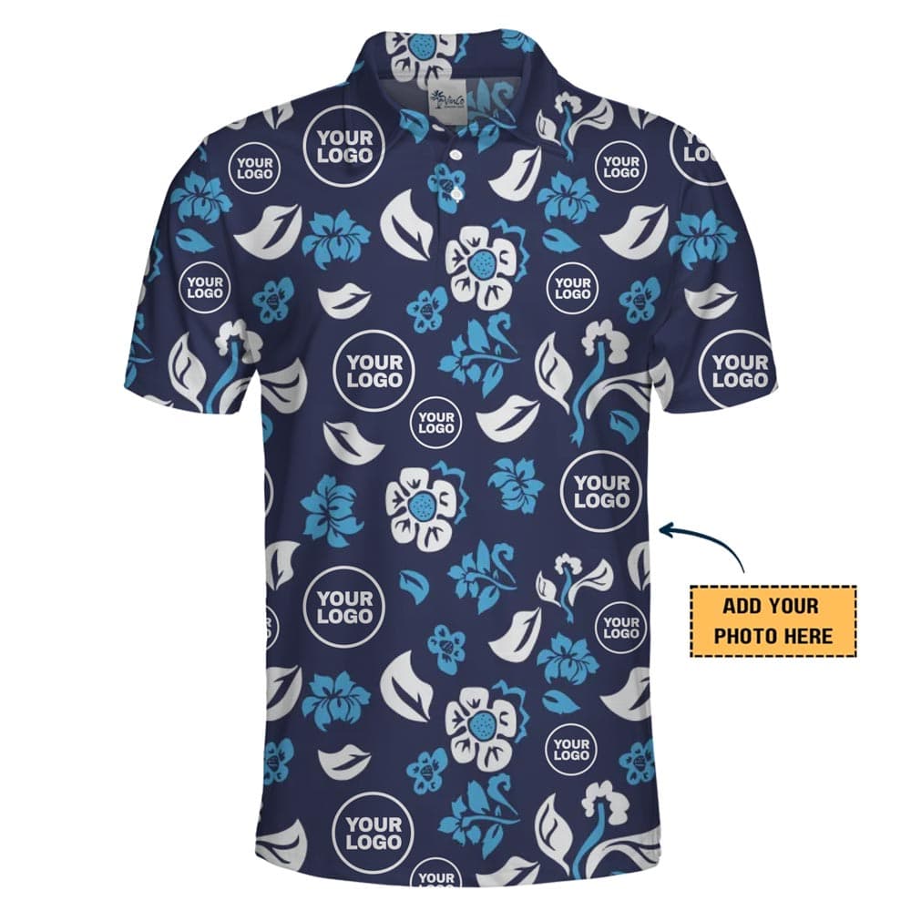 Custom Logo With Floral Background Polo