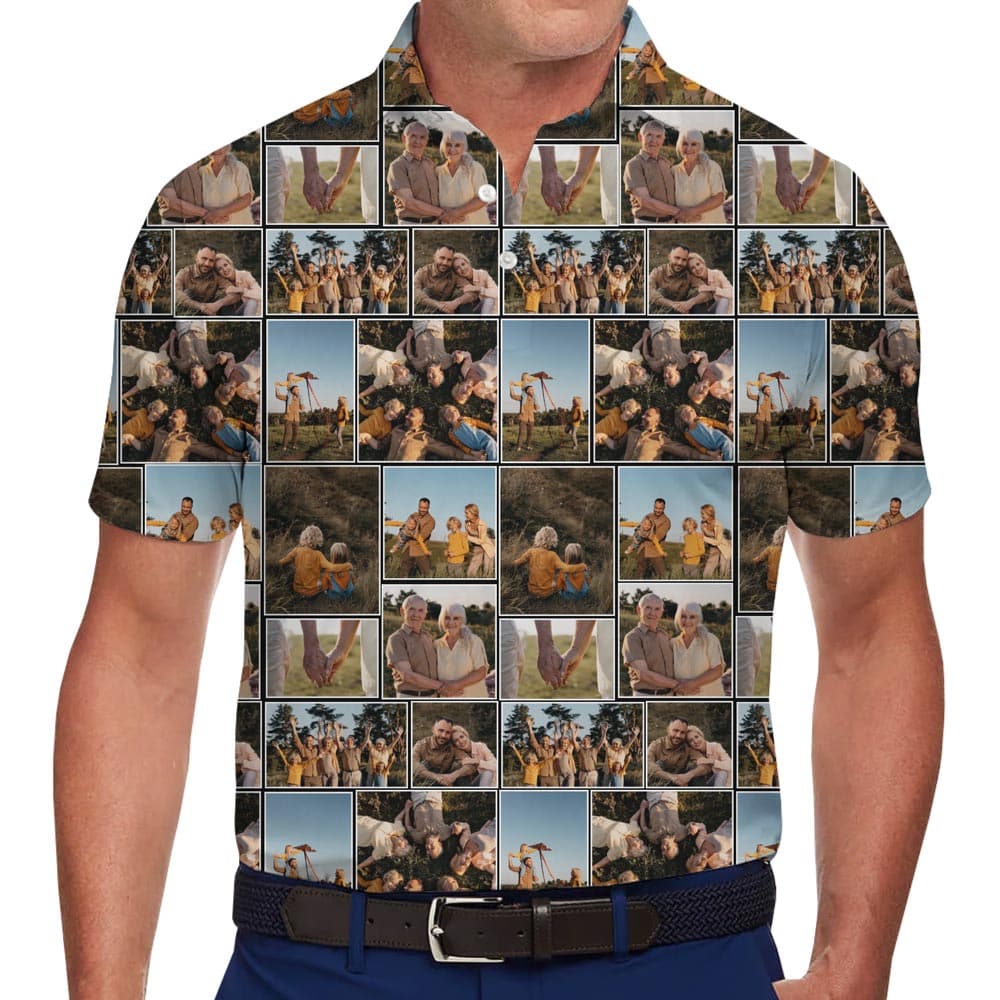 Custom Your Photo Collared Polo Shirts